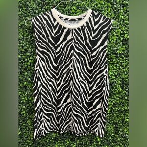 Zyia Active Safari Tank Top Zebra Black/White
